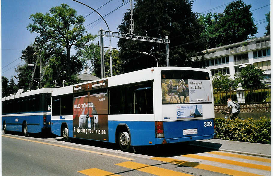 (061'514) - VBL Luzern - Nr. 309 - Lanz+Marti/Hess Personenanhnger am 13. Juli 2003 in Luzern, Verkehrshaus