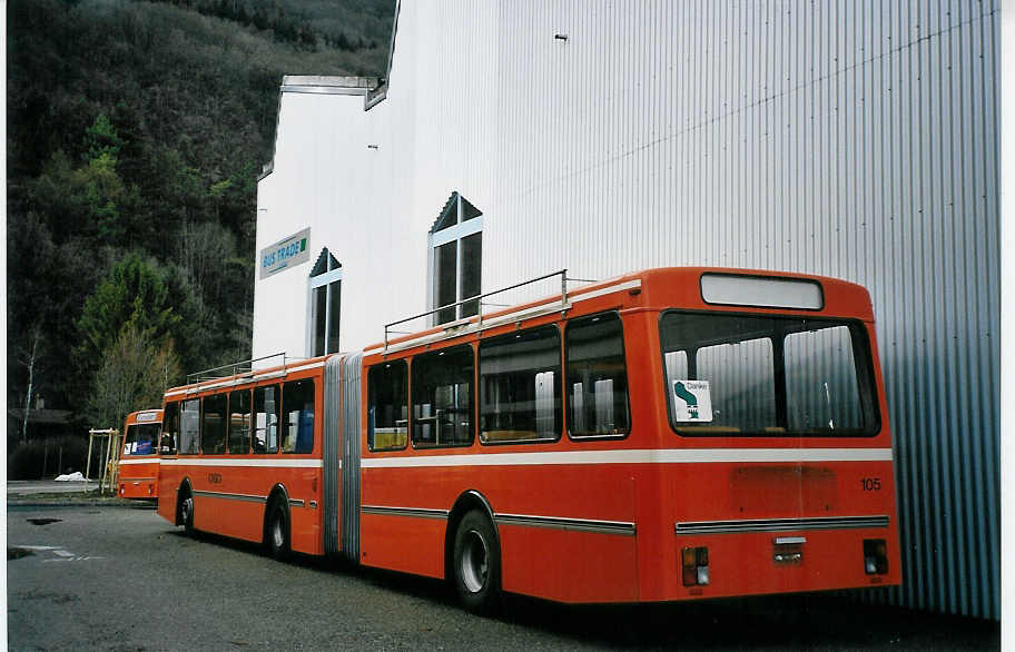 (064'720) - RVBW Wettingen - Nr. 105 - Volvo/R&J am 14. Dezember 2003 in Biel, BTR