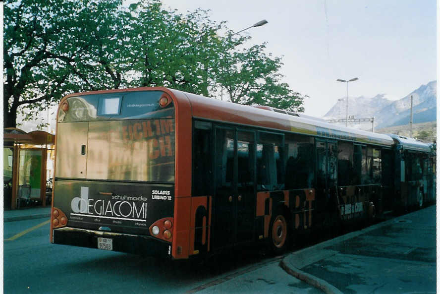 (066'623) - SBC Chur - Nr. 3/GR 97'503 - Solaris am 20. April 2004 beim Bahnhof Chur