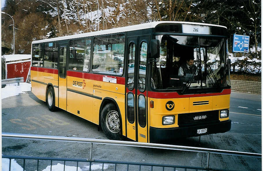 (075'208) - Steiner, Altbron - Nr. 12/LU 15'571 - NAW/Hess am 25. Februar 2005 beim Bahnhof Wolhusen