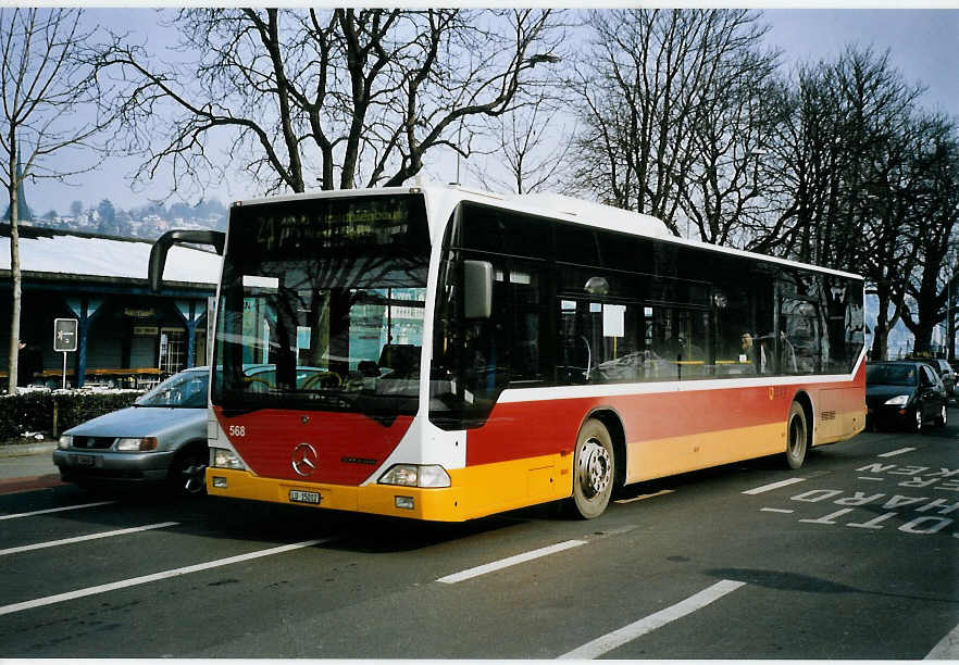 (075'219) - VBL Luzern - Nr. 568/LU 15'012 - Mercedes am 25. Februar 2005 beim Bahnhof Luzern