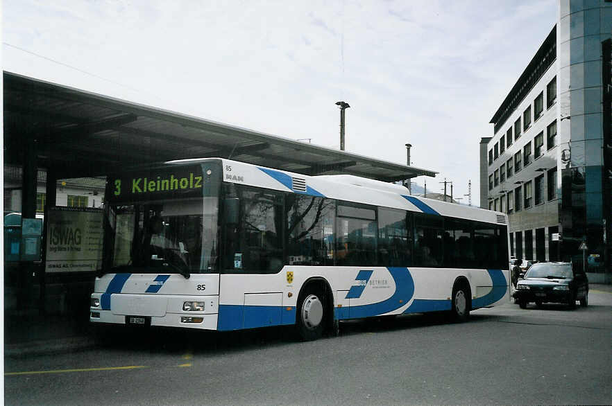 (075'812) - BOGG Wangen b.O. - Nr. 85/SO 21'948 - MAN am 31. Mrz 2005 beim Bahnhof Olten