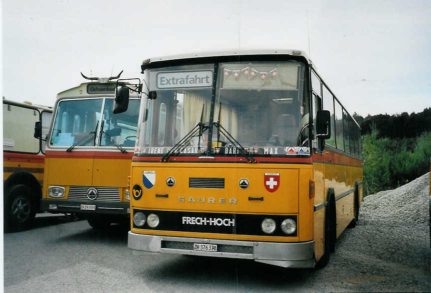 (079'835) - Schmid, Dietikon - ZH 376'378 - Saurer/FHS (ex Schmid, Buchs; ex Richter, Winterthur; ex Schaub, Arisdorf) am 27. August 2005 in Niederbipp, Saurertreffen