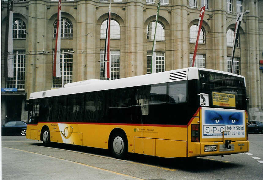 (080'828) - Schwizer, Goldach - SG 50'508 - MAN am 18. Oktober 2005 beim Bahnhof St. Gallen