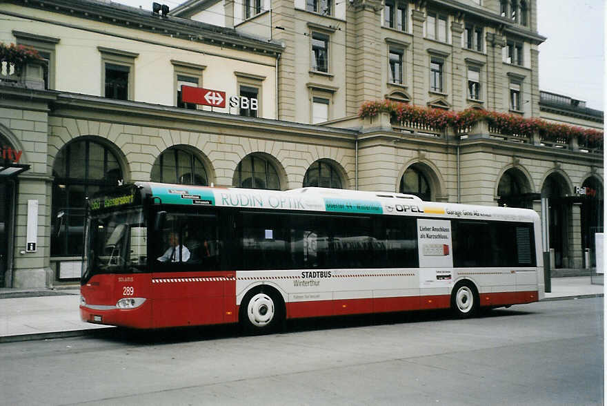 (080'917) - SW Winterthur - Nr. 289/ZH 730'289 - Solaris am 18. Oktober 2005 beim Hauptbahnhof Winterthur