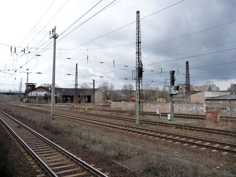 Das Gelände des ehem. Bahnbetriebswerk Naumburg, dass zur Zeit leider abgerissen wird; 27.03.2010 (Foto: Ralf Kuke)
