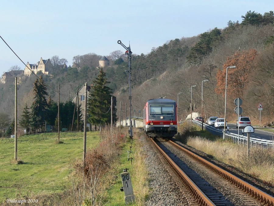 DB 628 xxx als RB Nebra - Zeitz, bei Vitzenburg; 02.12.2006 (Foto: Carsten Klinger)