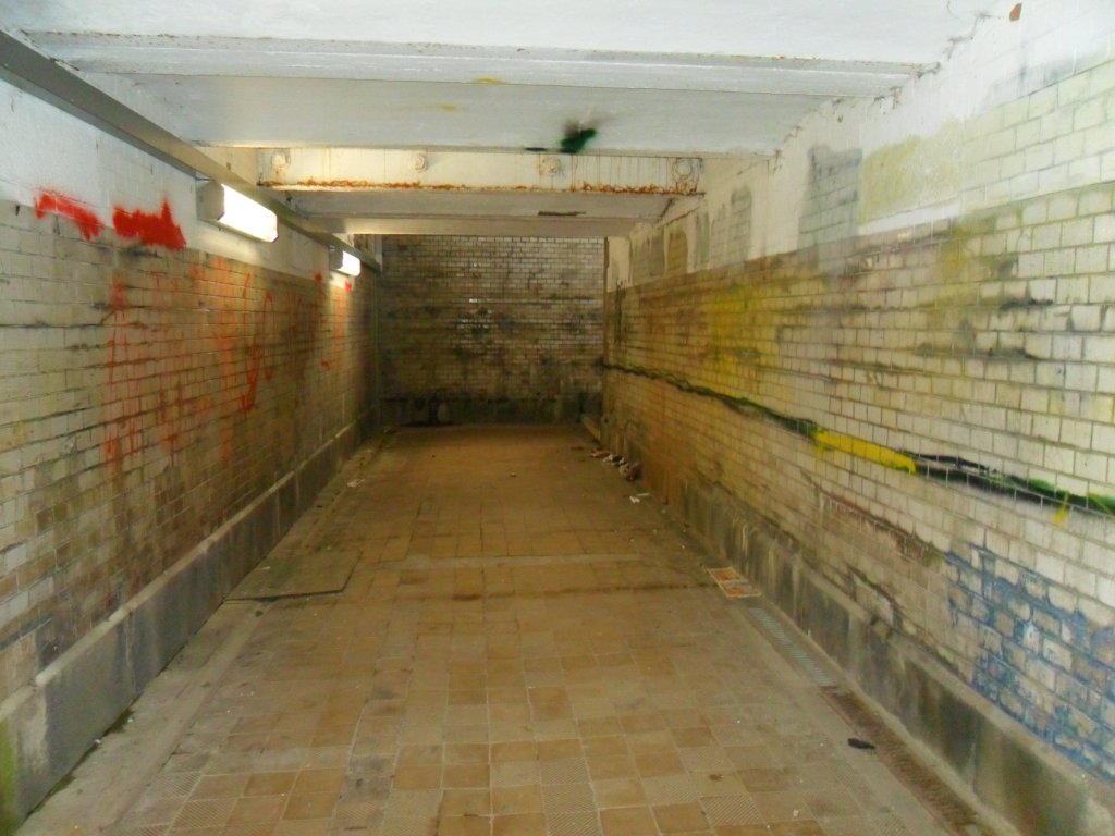 Der Personentunnel im Bahnhof Teuchern ist nicht gerade ein Aushängeschild; 04.11.2011