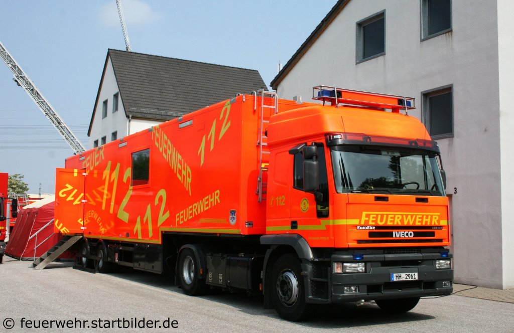 In diesem IVECO Euro Fire ist eine Mobile Atemschutzstrecke (MOBAS) untergebracht.
Aufgenommen bei der Feuerwehrschule Hamburg am 21.5.2011.