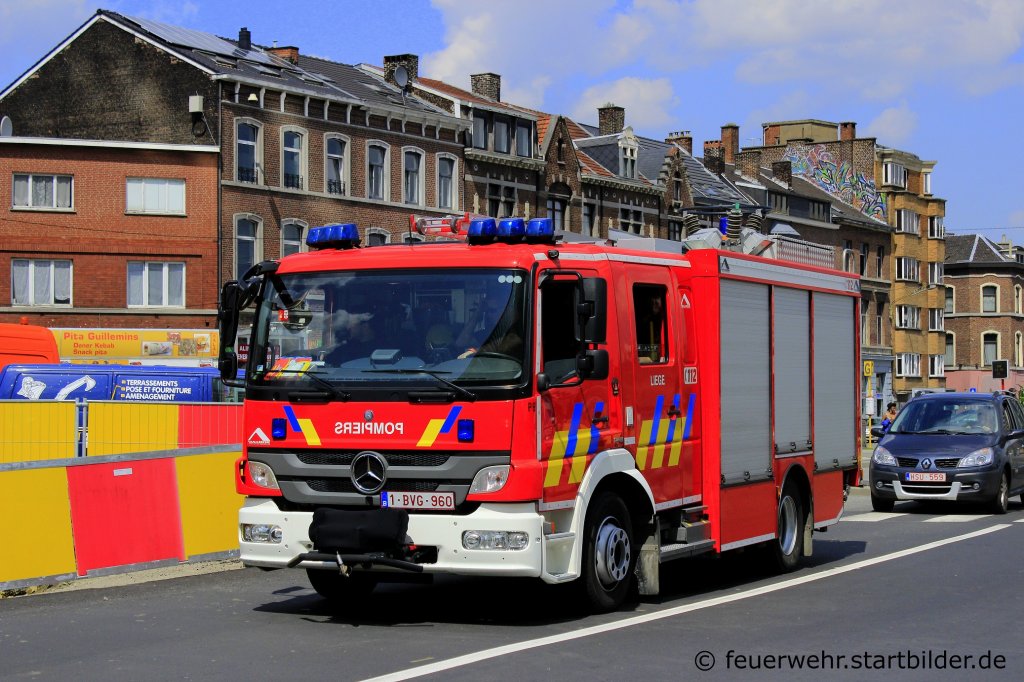 TLF der Brandweer Liege.
Aufgenommen in Liege am  26.6.2012.