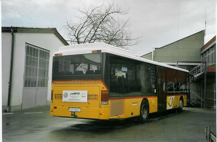 (084'121) - CarPostal Jura-Jura bernois-Neuchtel - Nr. 20/JU 31'024 - Setra (ex P 25'648) am 2. April 2006 in Bellach, Hess