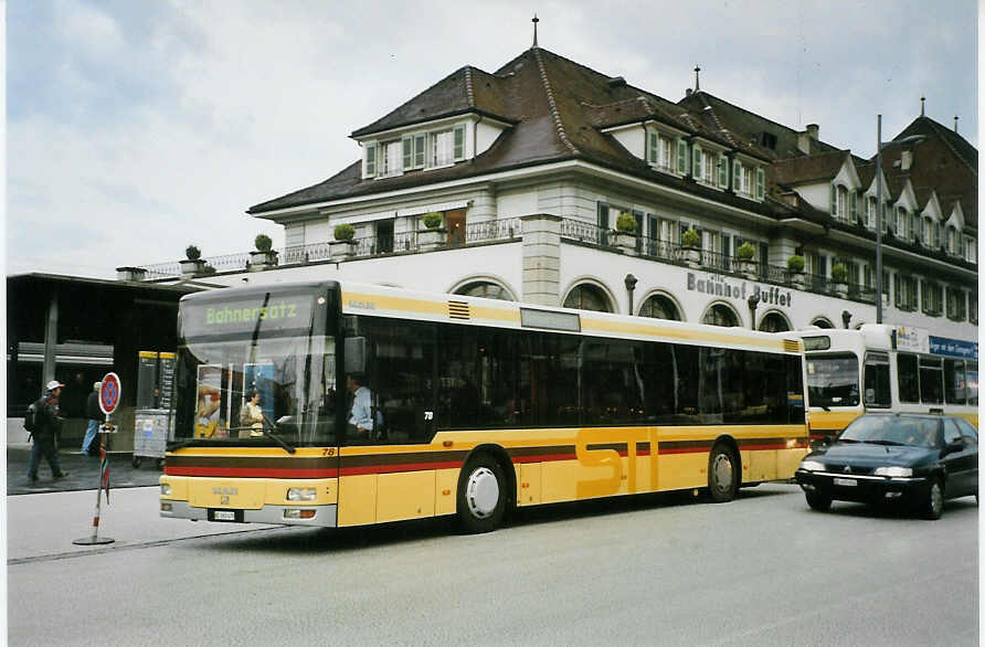 (085'133) - STI Thun - Nr. 78/BE 265'478 - MAN am 17. Mai 2006 beim Bahnhof Thun