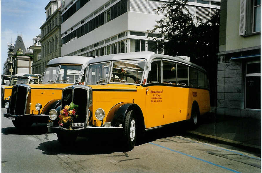 (086'835) - Jaggi, Gelterkinden - BL 80'810 - Saurer/Saurer (ex Mhlemann, Valchava; ex AVG Grindelwald; ex P 23'087) am 25. Juni 2006 in Bern, Museum fr Kommunikation