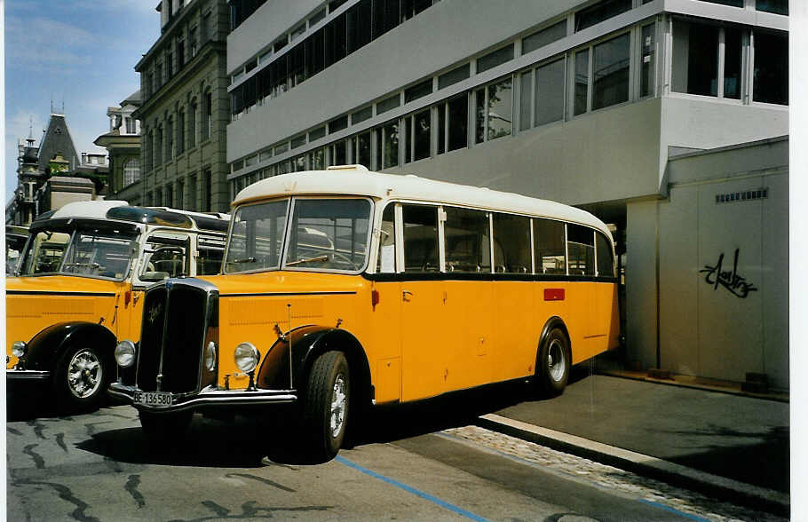 (086'837) - Schumacher, Liebefeld - BE 136'580 - Saurer/FHS-Hess (ex Mittner-Keller, Etzgen; ex Keller, Hottwil) am 25. Juni 2006 in Bern, Museum fr Kommunikation