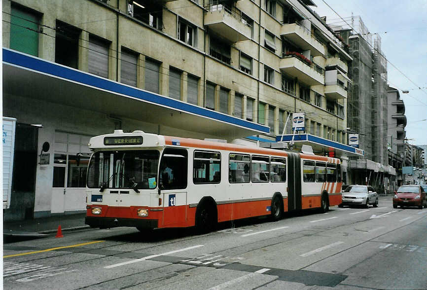 (087'725) - TL Lausanne - Nr. 883 - Saurer/Hess Gelenktrolleybus (ex TPG Genve Nr. 652) am 26. Juli 2006 in Lausanne, Tunnel