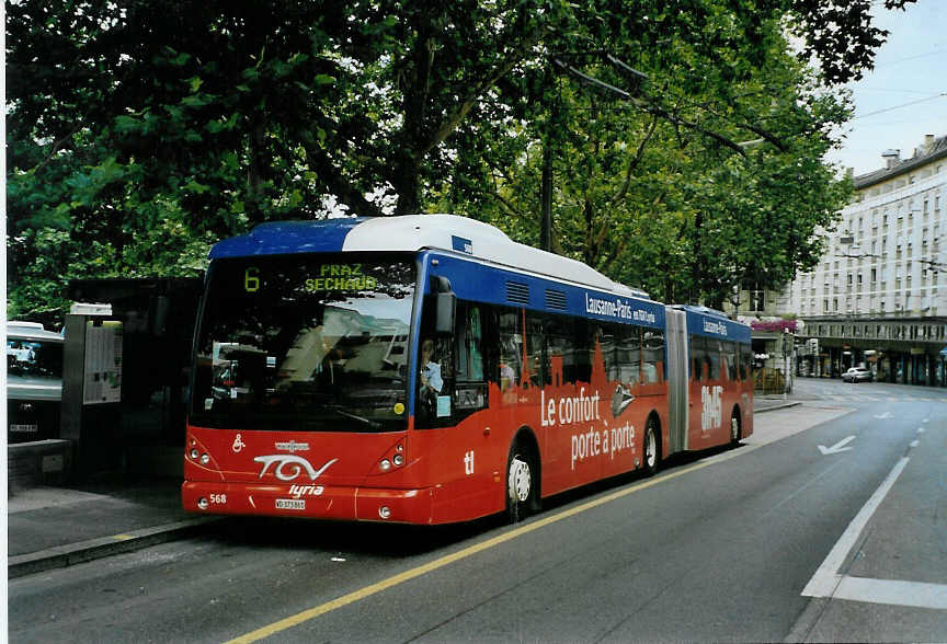 (087'731) - TL Lausanne - Nr. 568/VD 373'861 - Van Hool am 26. Juli 2006 in Lausanne, Tunnel