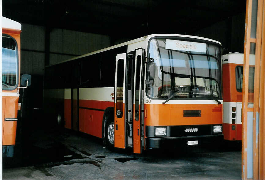 (088'520) - AMSA Chiasso - Nr. 30/TI 216'230 - NAW/Lauber (ex Bumann, Ausserberg Nr. 6) am 2. August 2006 in Balerna, Garage