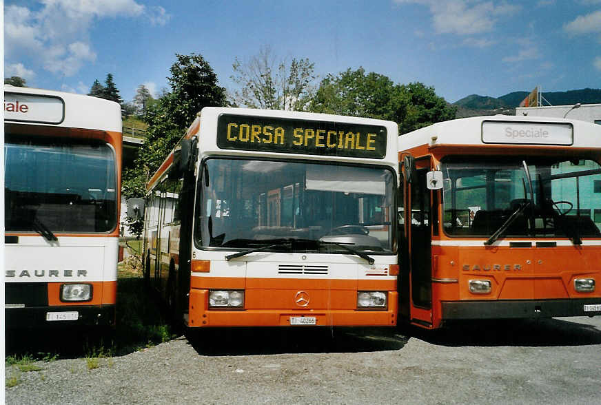 (088'525) - AMSA Chiasso - Nr. 6/TI 40'266 - Mercedes (ex Vorfhrfahrzeug) am 2. August 2006 in Balerna, Garage