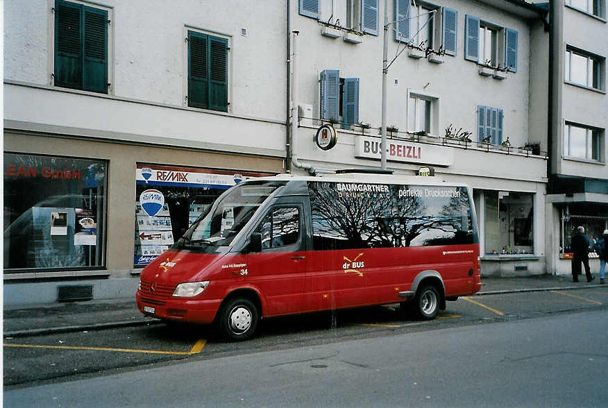 (090'936) - Busland, Burgdorf - Nr. 34/BE 567'514 - Mercedes/Auwrter (ex AAGK Koppigen Nr. 14) am 10. Dezember 2006 beim Bahnhof Burgdorf