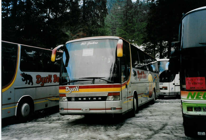 (091'516) - Dysli, Bern - Nr. 21/BE 49'871 - Setra (ex Fass, D-Wilhelmshaven) am 7. Januar 2007 in Adelboden, Unter dem Birg