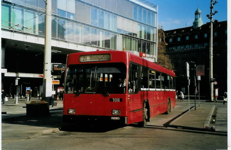 (091'608) - Bernmobil, Bern - Nr. 108/BE 500'108 - Volvo/R&J am 14. Januar 2007 beim Bahnhof Bern