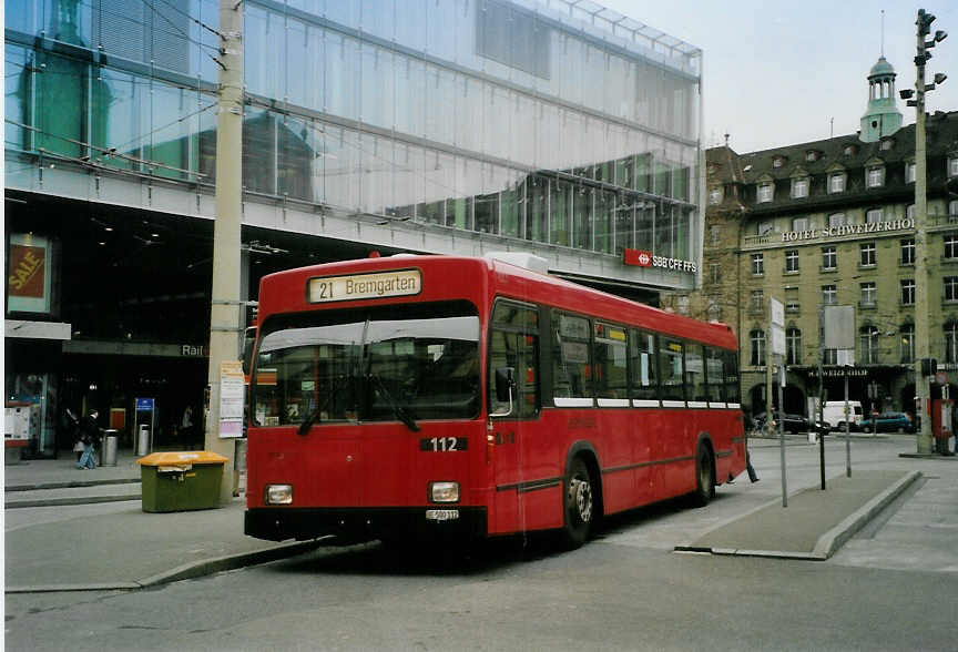 (091'723) - Bernmobil, Bern - Nr. 112/BE 500'112 - Volvo/R&J am 22. Januar 2007 beim Bahnhof Bern