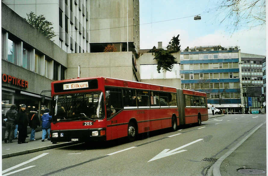 (091'932) - Bernmobil, Bern - Nr. 203/BE 500'203 - MAN am 12. Februar 2007 in Bern, City West