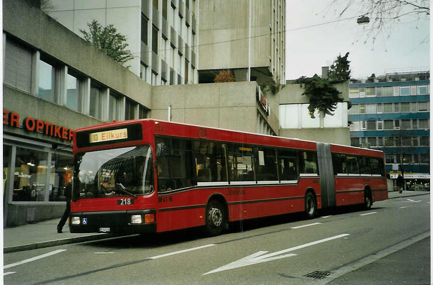 (092'332) - Bernmobil, Bern - Nr. 218/BE 513'218 - MAN am 27. Februar 2007 in Bern, City West