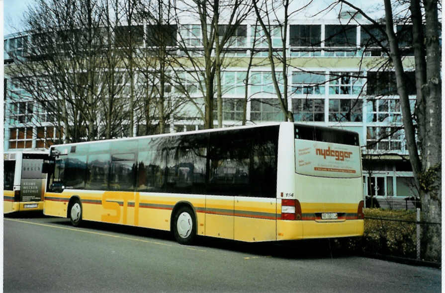 (092'407) - STI Thun - Nr. 114/BE 700'114 - MAN am 2. Mrz 2007 bei der Schifflndte Thun