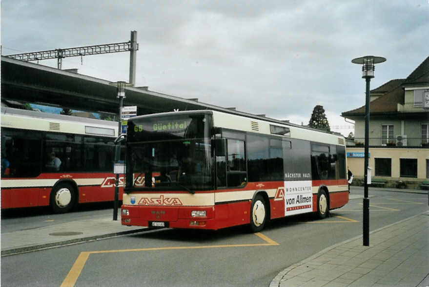 (094'921) - ASKA Aeschi - Nr. 5/BE 503'083 - MAN am 27. Mai 2007 beim Bahnhof Spiez