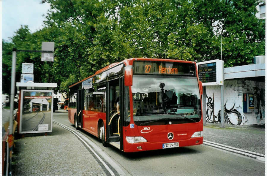 (096'010) - VAG Freiburg - Nr. 856/FR-SW 856 - Mercedes am 9. Juli 2007 in Freiburg, Siegesdenkmal