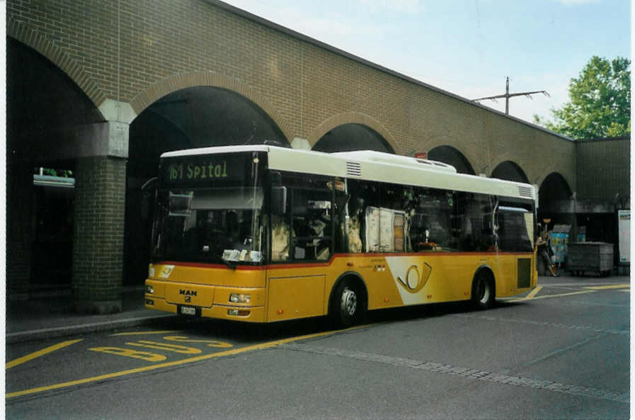 (096'334) - Lengacher, Mnsingen - Nr. 3/BE 547'388 - MAN/Gppel am 17. Juli 2007 beim Bahnhof Mnsingen