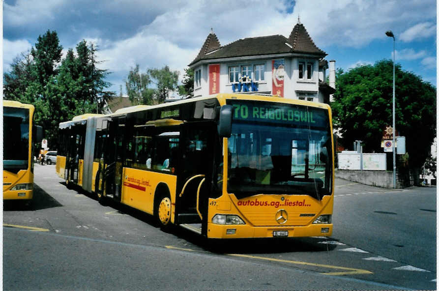 (096'606) - AAGL Liestal - Nr. 97/BL 6445 - Mercedes am 22. Juli 2007 beim Bahnhof Liestal