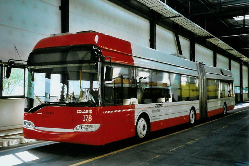 (098'533) - SW Winterthur - Nr. 178 - Solaris Gelenktrolleybus am 15. September 2007 in Winterthur, Depot Grzefeld