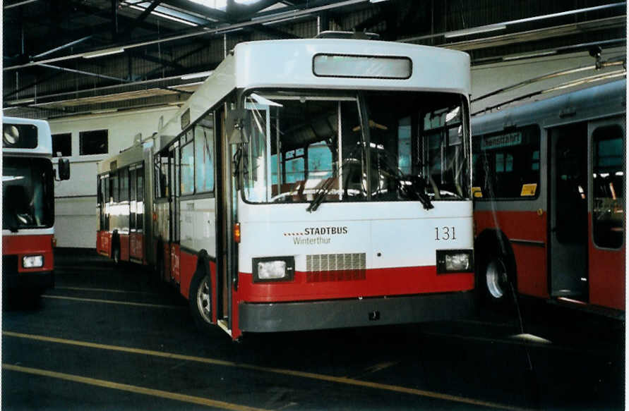 (098'605) - SW Winterthur - Nr. 131 - Saurer/FHS Gelenktrolleybus am 15. September 2007 in Winterthur, Depot Grzefeld