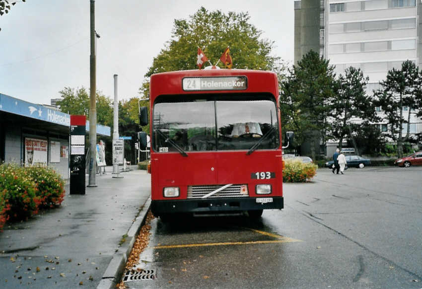 (099'420) - Bernmobil, Bern - Nr. 193/BE 451'193 - Volvo/Gangloff am 30. September 2007 in Bern, Holenacker