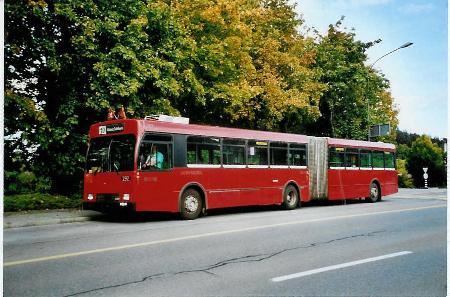 (099'526) - Bernmobil, Bern - Nr. 292/BE 419'292 - Volvo/R&J-Hess-Gangloff am 30. September 2007 in Kniz, Sandwrfi/Friedhof