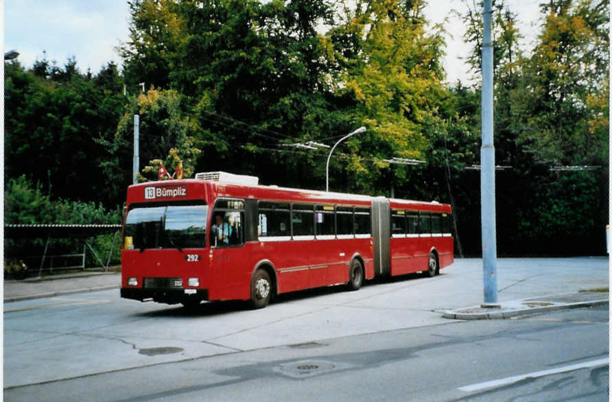 (099'530) - Bernmobil, Bern - Nr. 292/BE 419'292 - Volvo/R&J-Hess-Gangloff am 30. September 2007 in Bern, Bmpliz