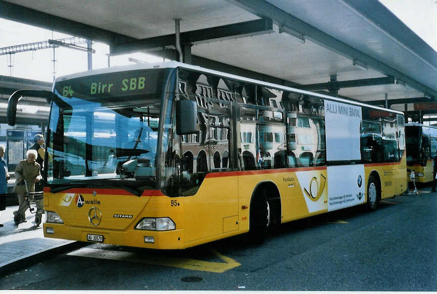 (100'903) - Voegtlin-Meyer, Brugg - Nr. 95/AG 30'579 - Mercedes am 3. November 2007 beim Bahnhof Brugg