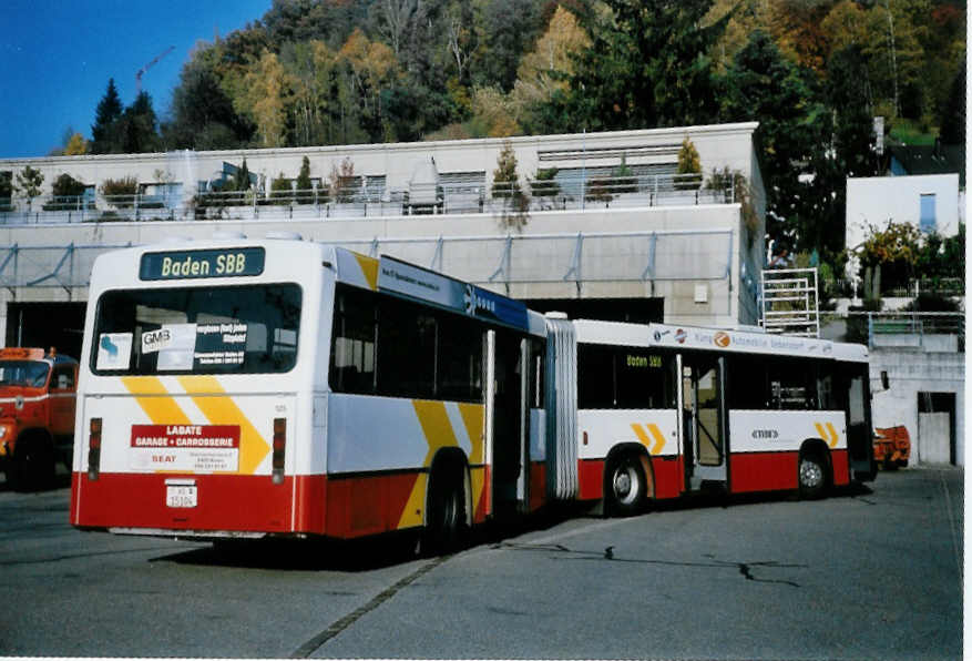 (100'927) - RVBW Wettingen - Nr. 125/AG 15'104 - MAN/R&J am 3. November 2007 in Wettingen, Garage