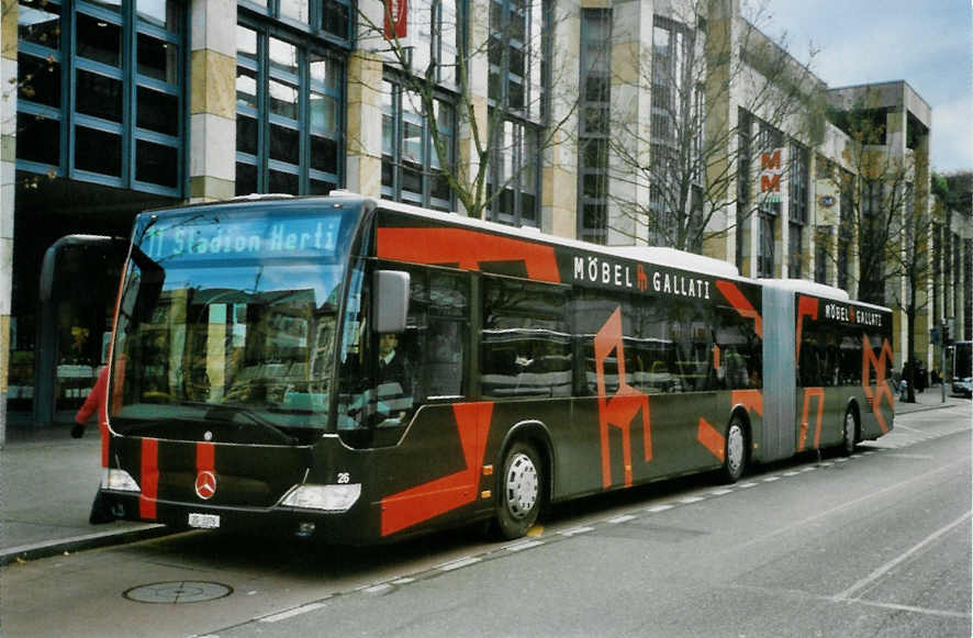 (101'334) - ZVB Zug - Nr. 26/ZG 3376 - Mercedes am 26. November 2007 in Zug, Metalli