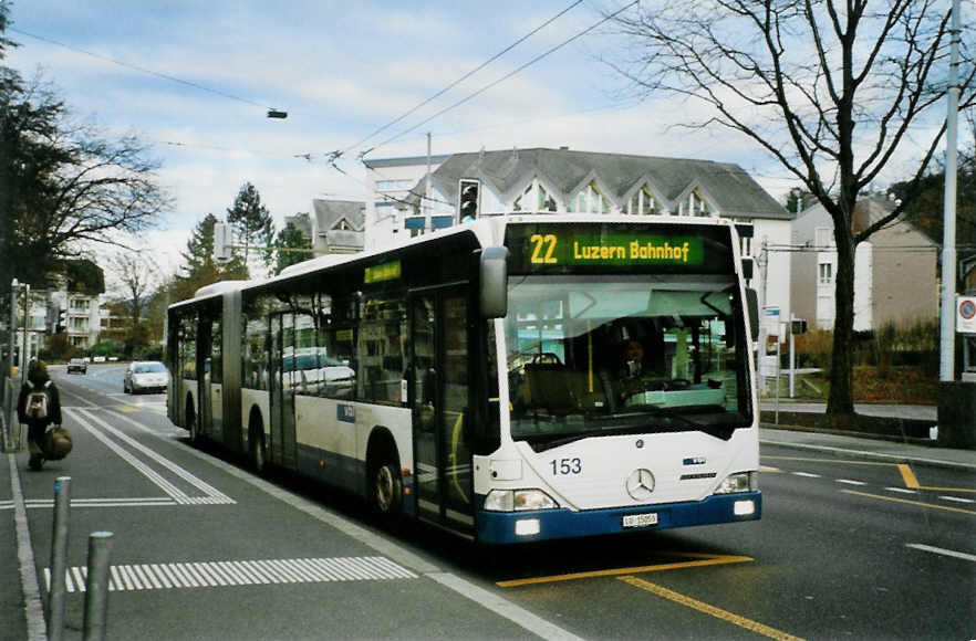 (101'434) - VBL Luzern - Nr. 153/LU 15'053 - Mercedes am 26. November 2007 in Luzern, Maihof