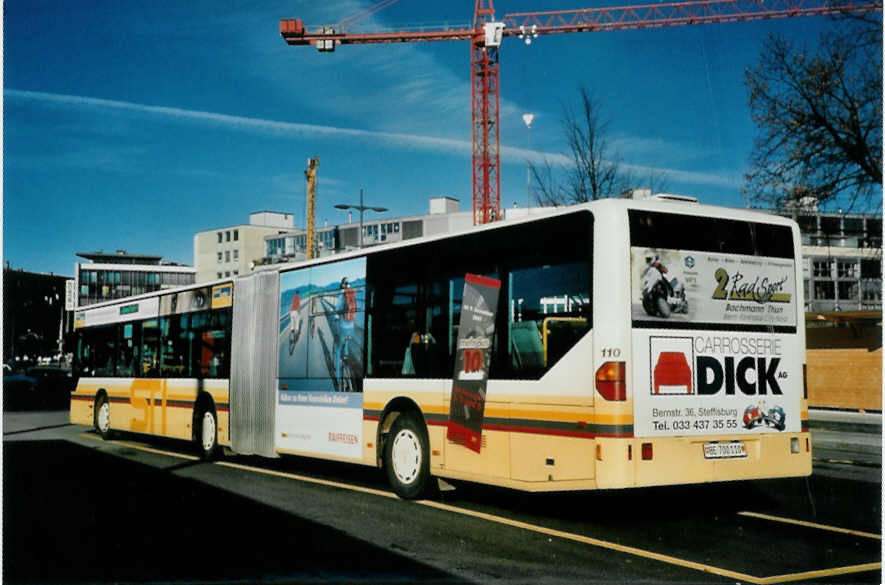 (101'609) - STI Thun - Nr. 110/BE 700'110 - Mercedes am 5. Dezember 2007 beim Bahnhof Thun (prov. Haltestelle)