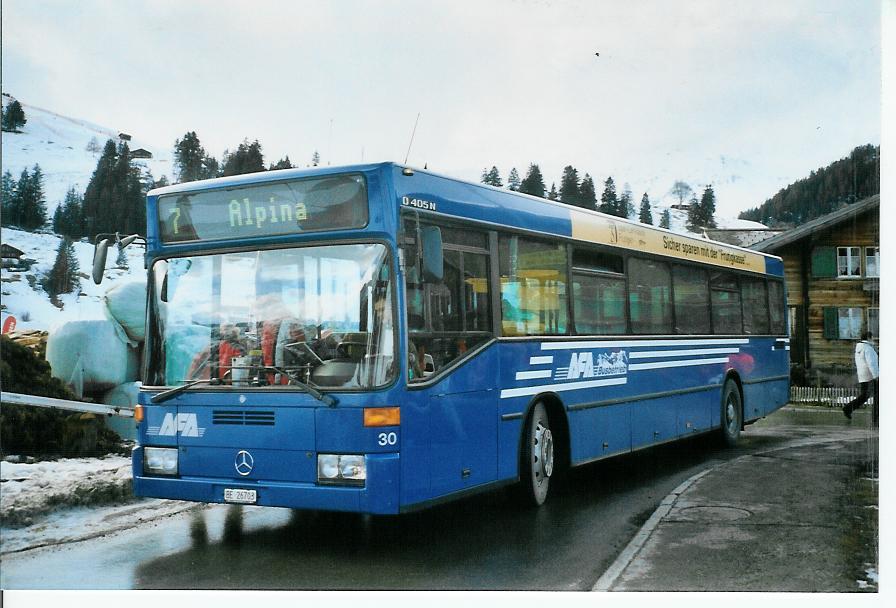 (103'308) - AFA Adelboden - Nr. 30/BE 26'703 - Mercedes (ex Nr. 3) am 6. Januar 2008 in Adelboden, Kreuzgasse