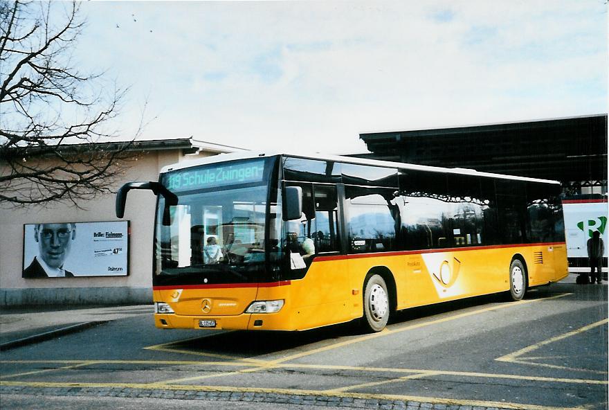 (104'521) - PostAuto Nordschweiz - BL 115'457 - Mercedes am 20. Februar 2008 beim Bahnhof Laufen