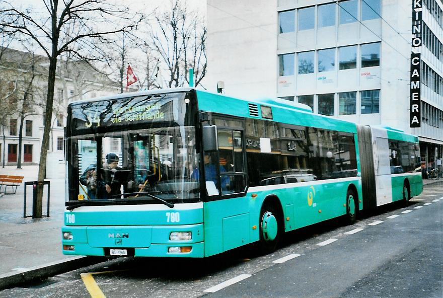 (104'530) - BVB Basel - Nr. 760/BS 3260 - MAN am 20. Februar 2008 in Basel, Claraplatz