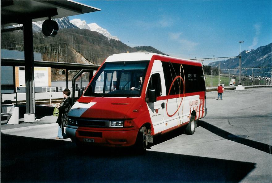 (104'933) - AS Engi - Nr. 6/GL 7706 - Iveco am 9. Mrz 2008 beim Bahnhof Schwanden