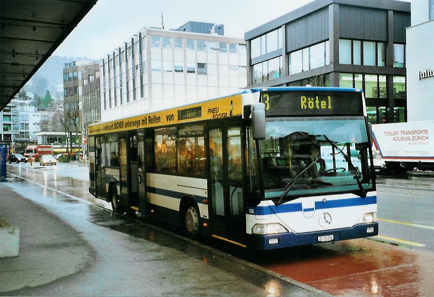 (106'101) - ZVB Zug - Nr. 156/ZG 51'156 - Mercedes/Hess (ex Nr. 56) am 31. Mrz 2008 in Zug, Bundesplatz