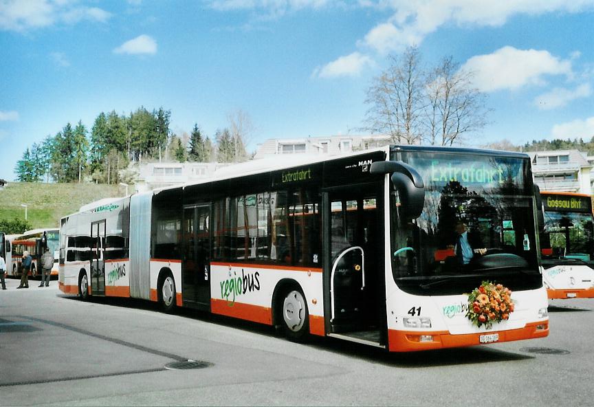 (106'321) - Regiobus, Gossau - Nr. 41/SG 164'169 - MAN am 13. April 2008 in Gossau, Depot