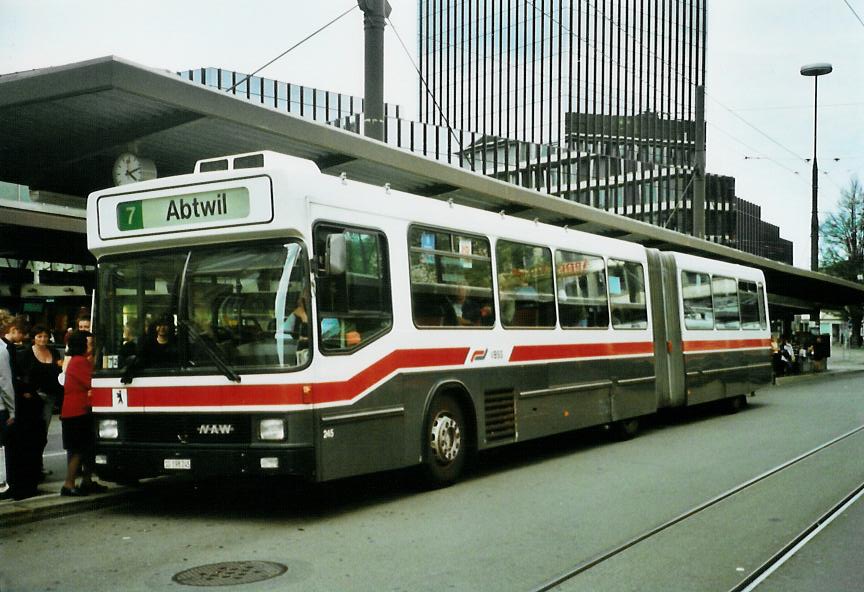 (107'514) - VBSG St. Gallen - Nr. 245/SG 198'245 - NAW/Hess am 24. Mai 2008 beim Bahnhof St. Gallen